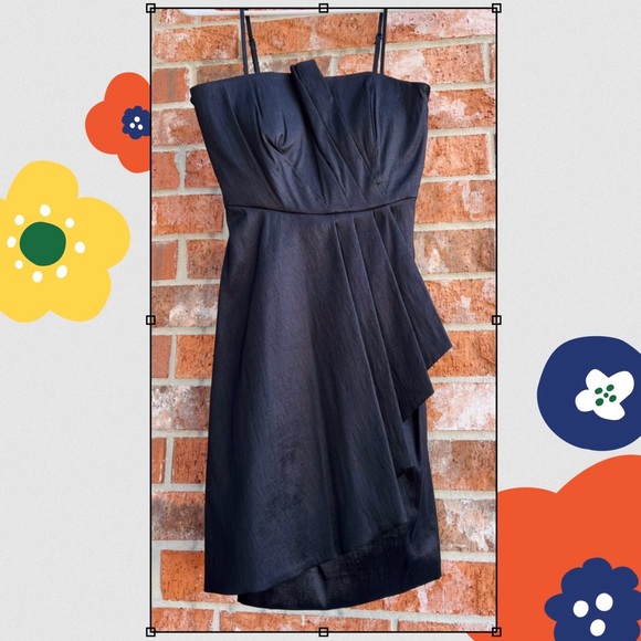 Calvin Klein Stunning Black Pleated Cocktail Dress: Size 6P - Picture 7 of 7